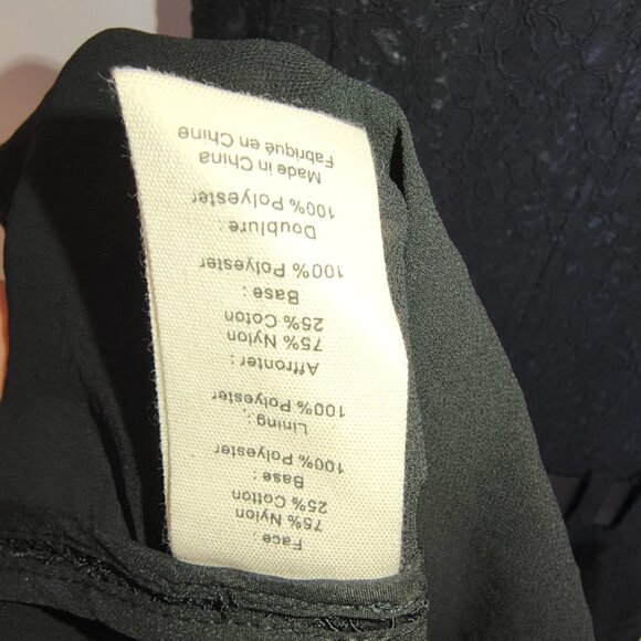 L'AGENCE Black Lace Sleeveless Dress with Metal Zipper and Waist-cinching Design - Picture 10 of 11